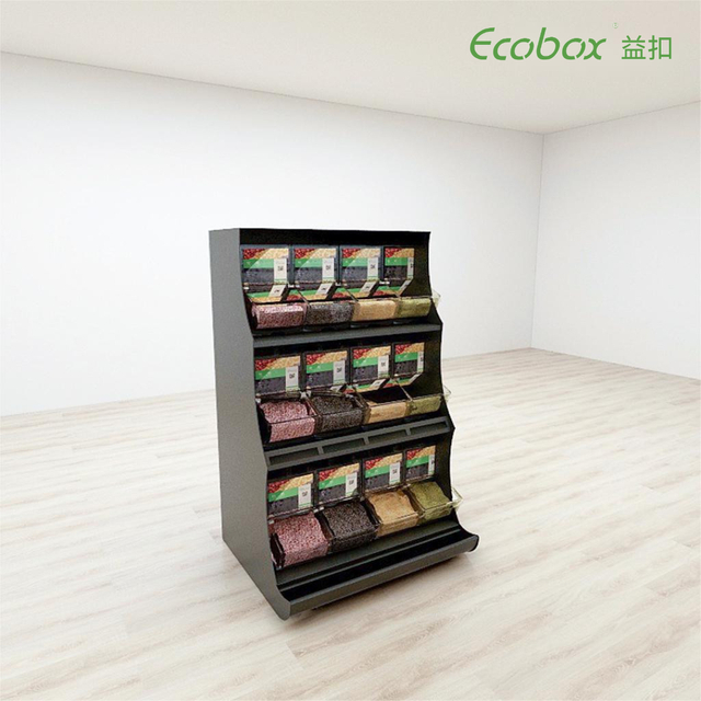 TG-0211 Bulk Candy Store Iron Bins con contenedores