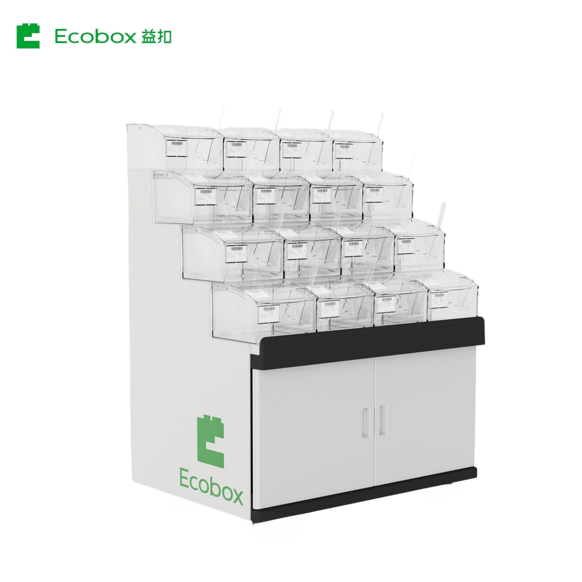 Estante de exhibición de plástico de cuatro capas GT-0102