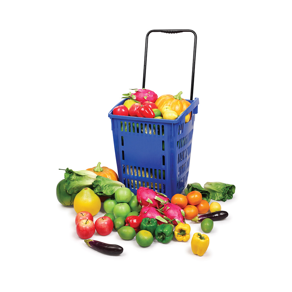 JS-SBT2 ​​Canasta de compras de mango de plástico para supermercados para supermercados 