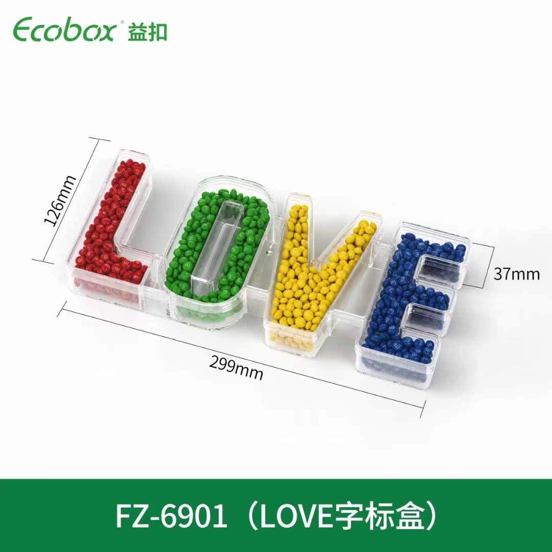 ECOBOX FZ-6901 Love WordMark Candy Decoration Contenedor