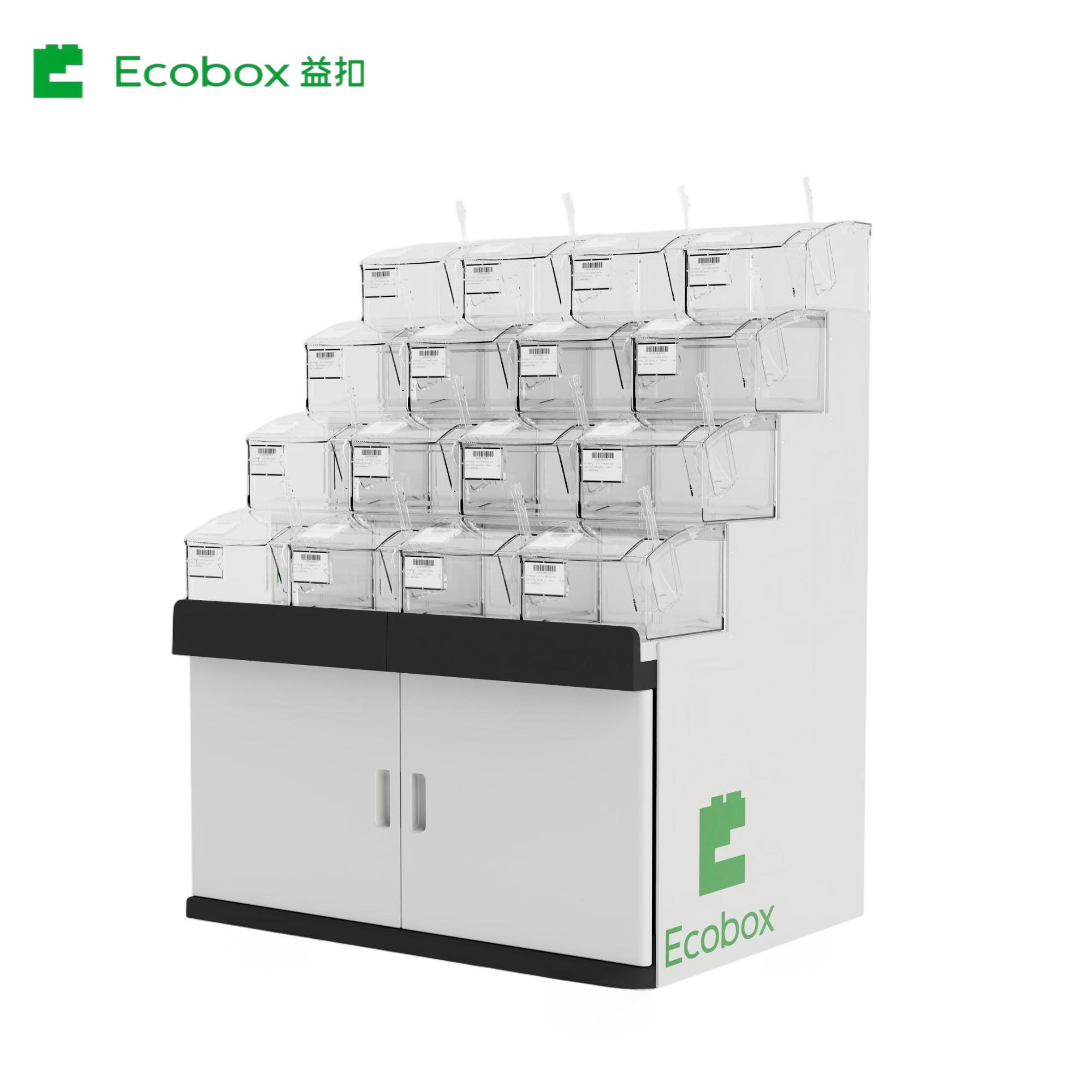 Estante de exhibición de plástico de cuatro capas GT-0102