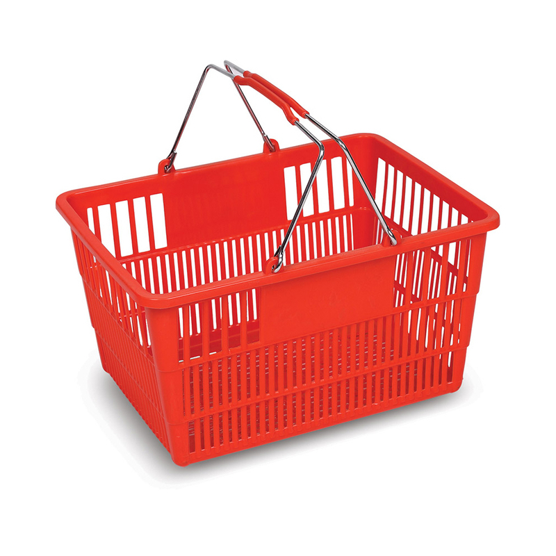 JS-SBT0 Cesta de compras de mango de plástico para supermercados para supermercados 