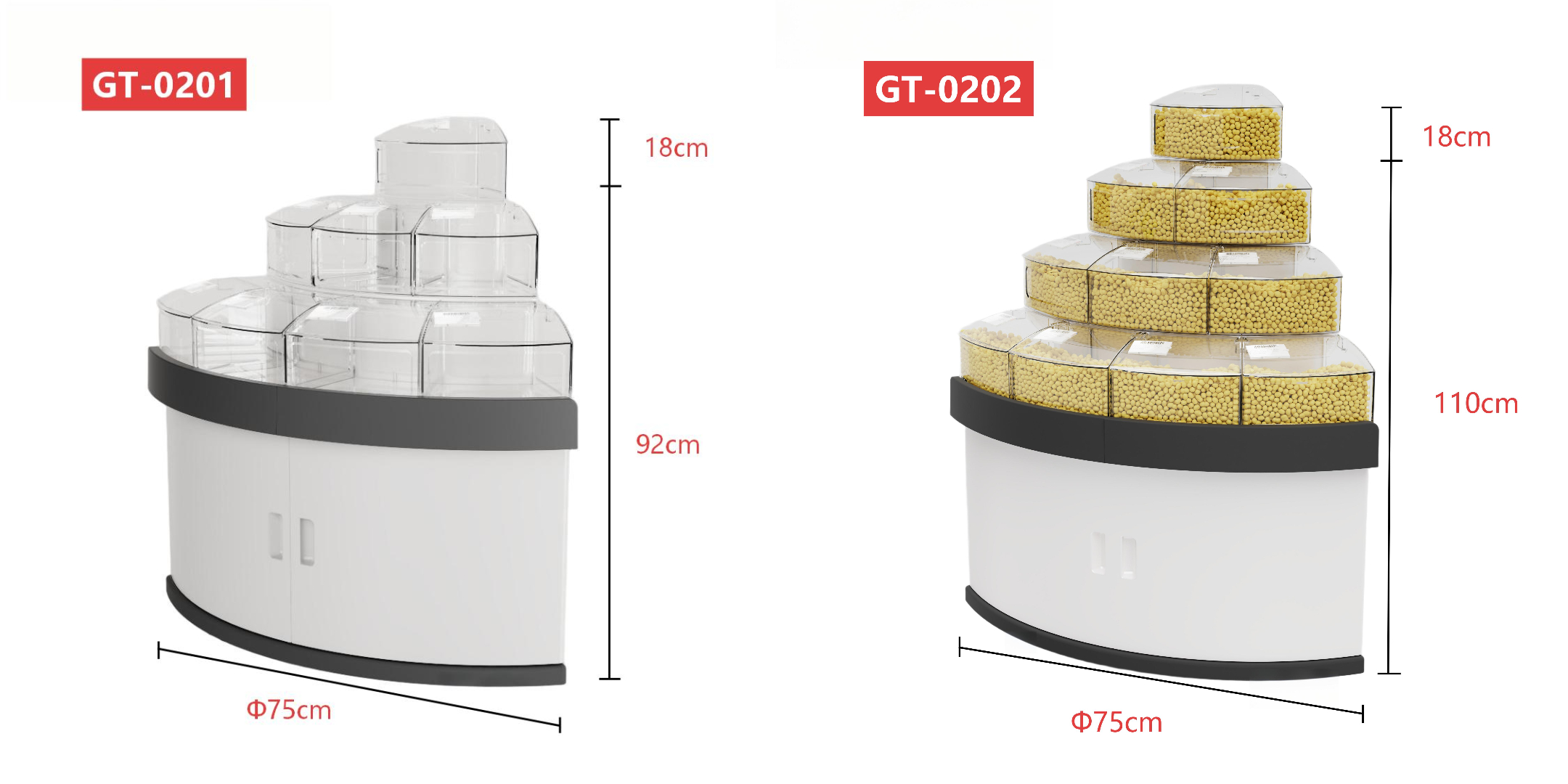 tama&ntilde;o del gabinete redondo