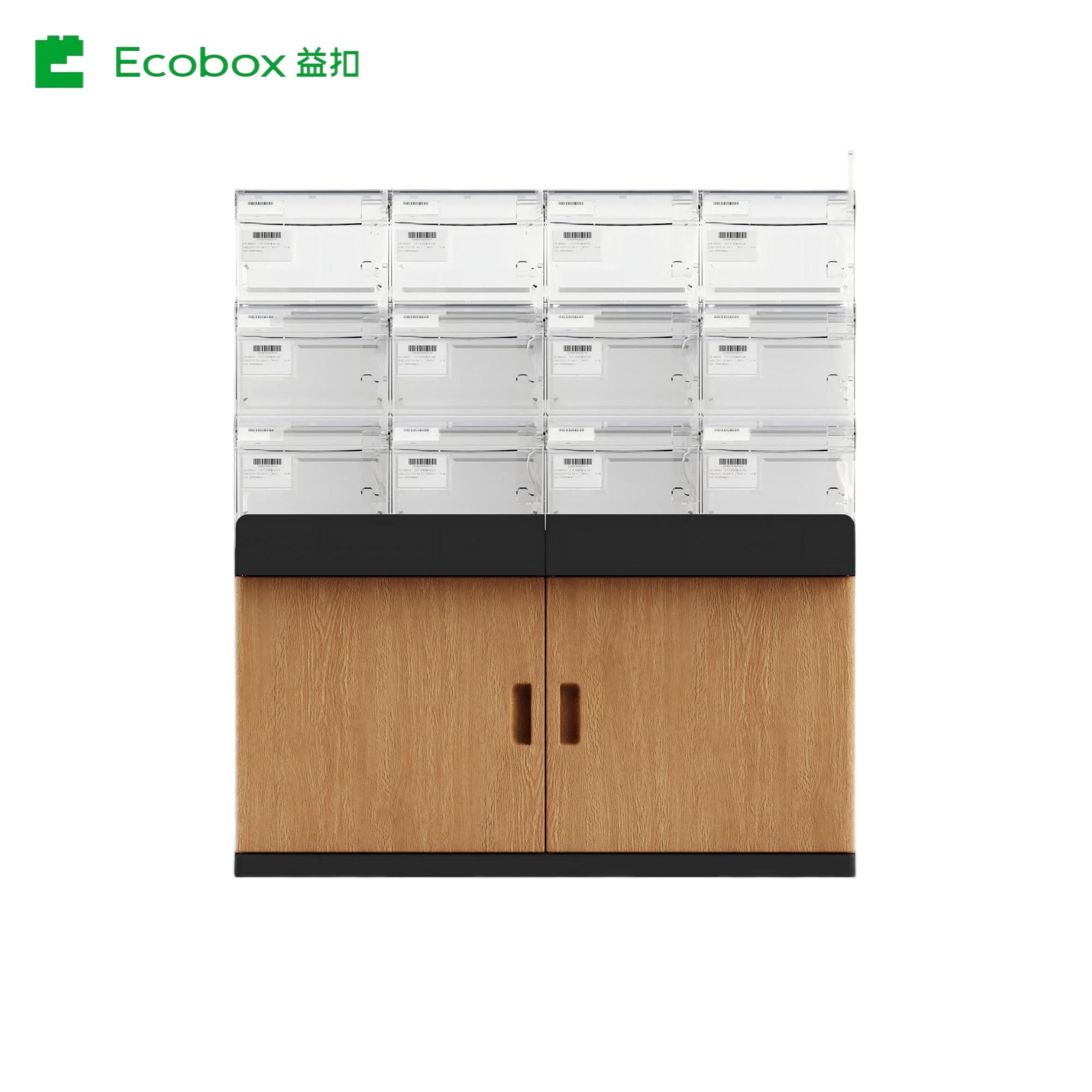 Estante de exhibición de plástico de tres capas GT-0101