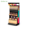 EK-026-5 estante de pantalla de hierro con dispensadores de alimentos y contenedores