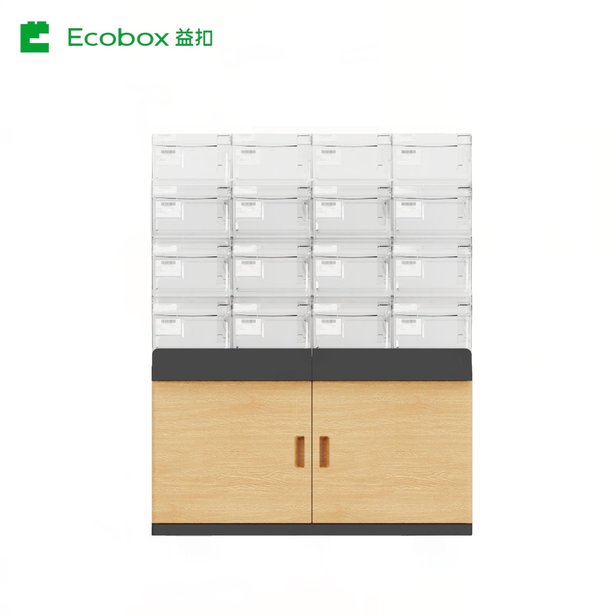 Estante de exhibición de plástico de cuatro capas GT-0102