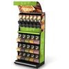 EK-026-2 estante de pantalla de hierro con dispensadores de alimentos y contenedores