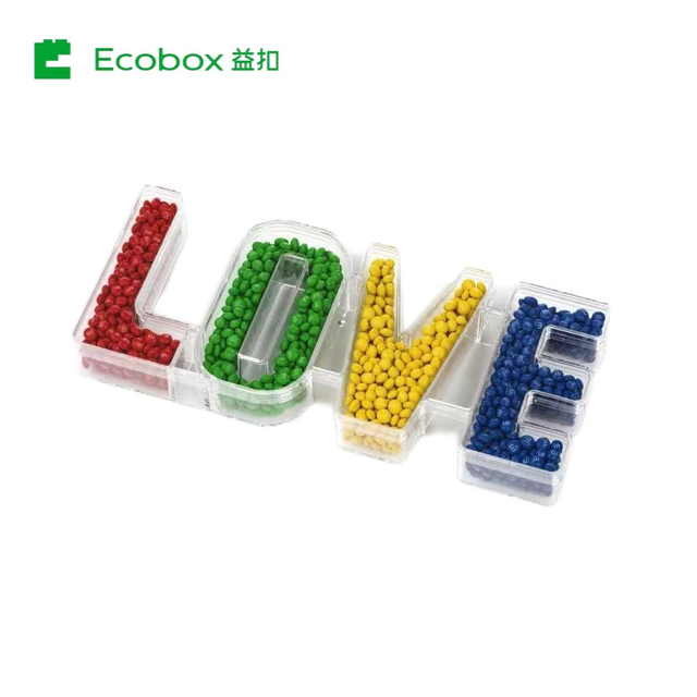ECOBOX FZ-6901 Love WordMark Candy Decoration Contenedor