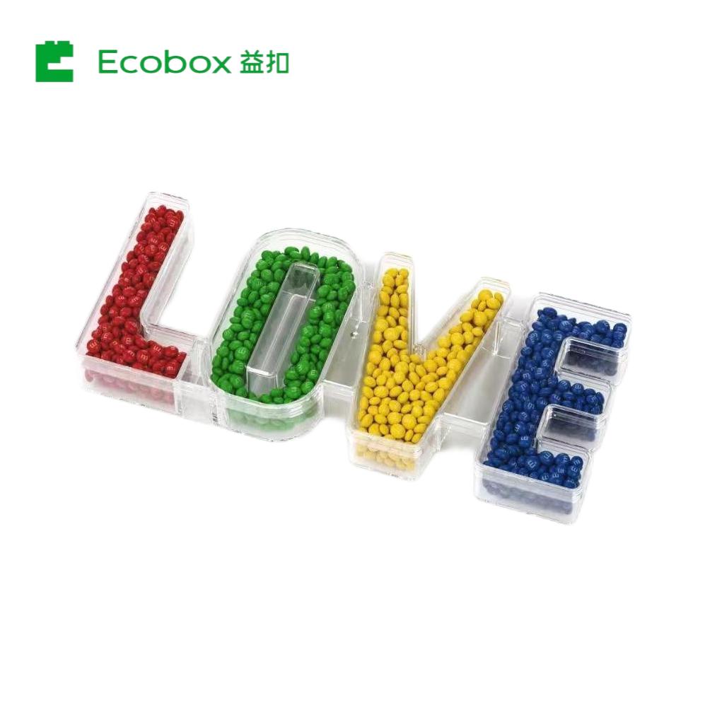 ECOBOX FZ-6901 Love WordMark Candy Decoration Contenedor