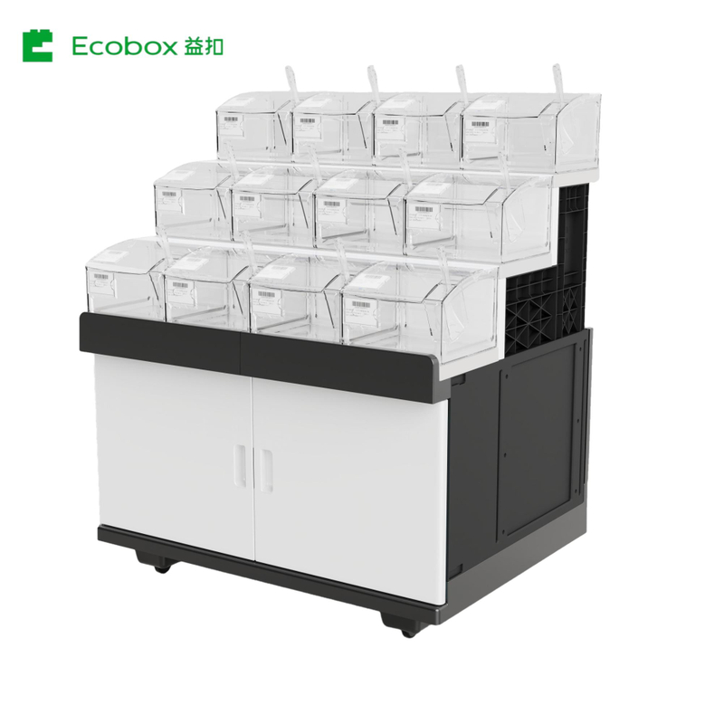 Estante de exhibición de plástico de tres capas GT-0101