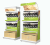 EK-026-3 estante de pantalla de hierro con dispensadores de alimentos y contenedores